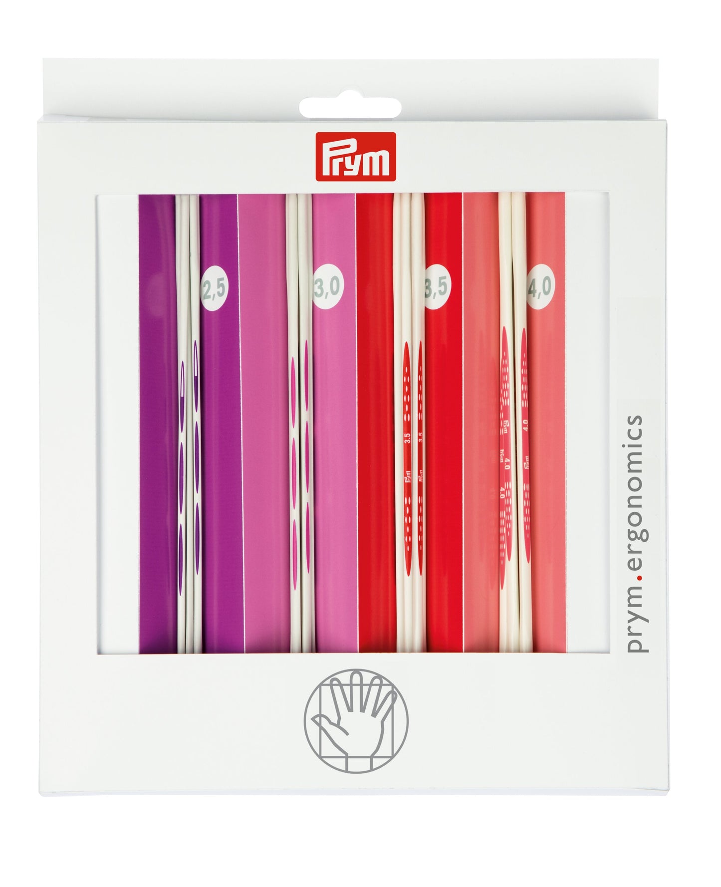 Prym Ergonomics Double Point Set, Size US 1, 2, 4 & 6 Knitting Needles, 20 cm 2.50 - 4.00 mm