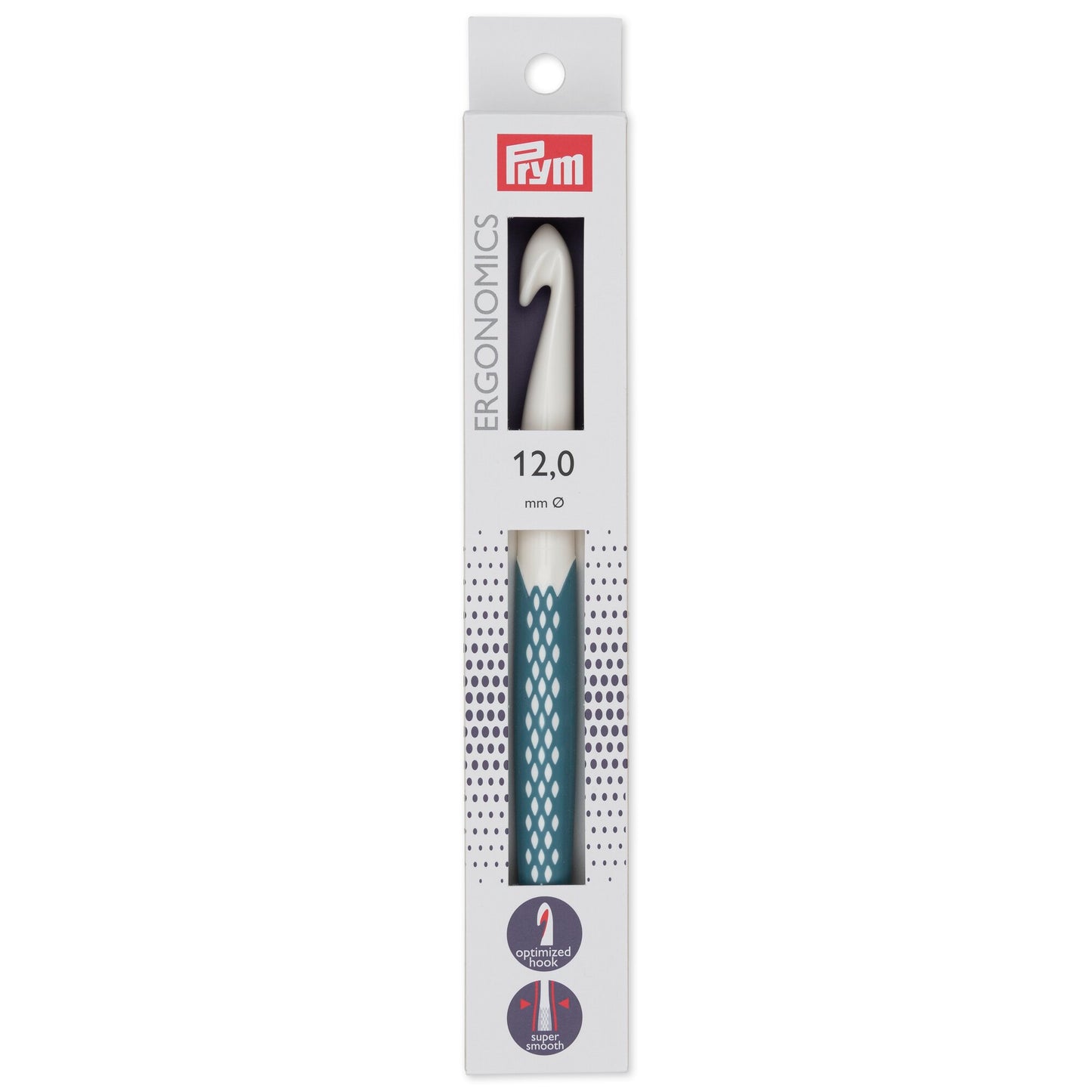 Prym Crochet hook for wool plastic Ergonomics 18 cm 12.00 mm azure