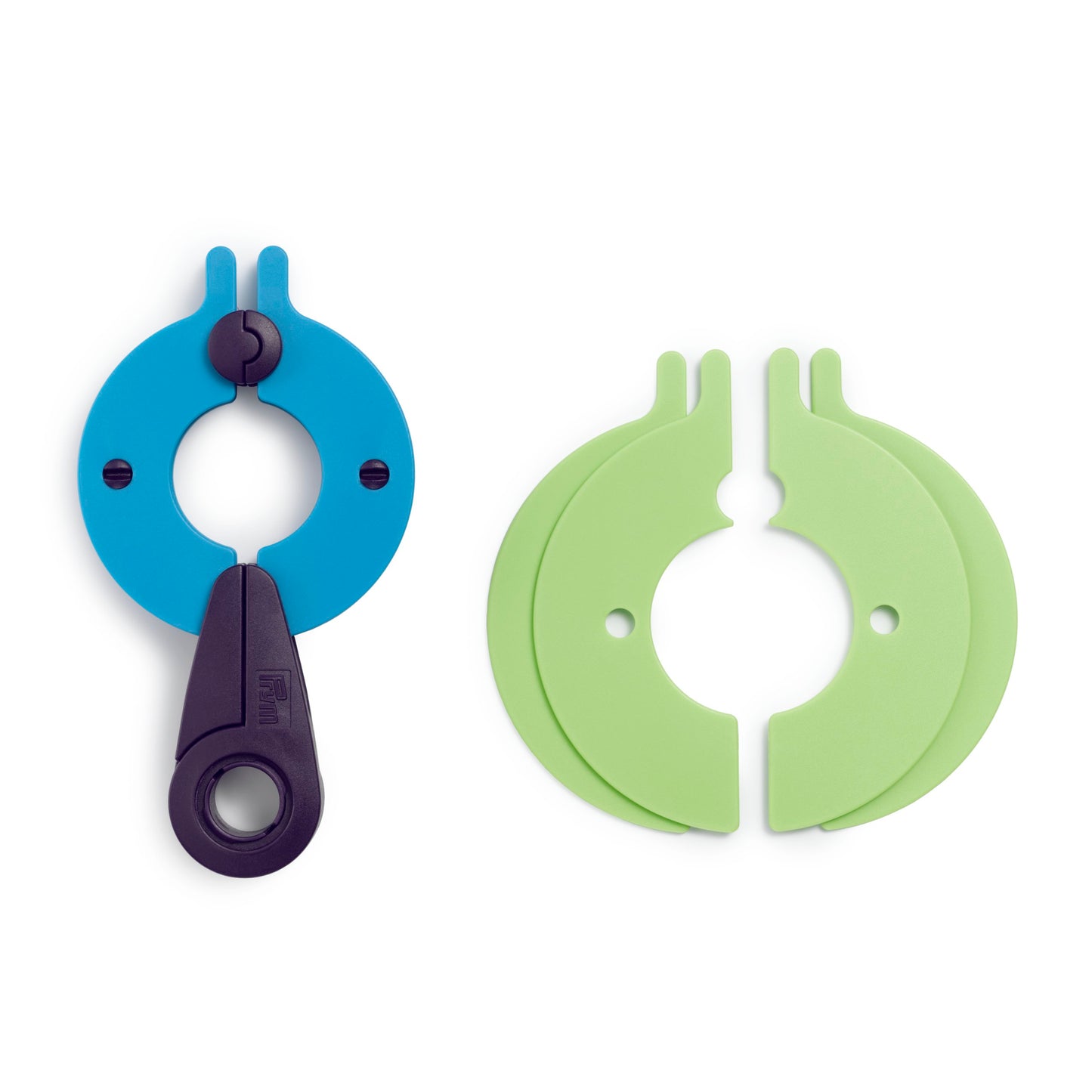Prym 2-in-1, Large (0.7cm & 3-0.9cm") Pompom Maker, 3IN" & 3.5IN", Blue, Green 2 Count