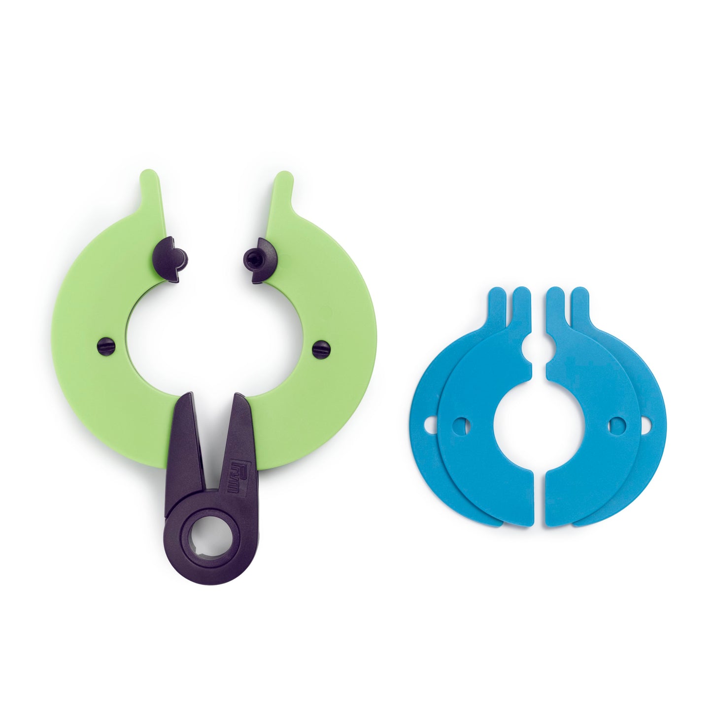 Prym 2-in-1, Large (0.7cm & 3-0.9cm") Pompom Maker, 3IN" & 3.5IN", Blue, Green 2 Count