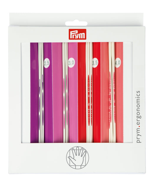 Prym Ergonomics Double Point Set, Size US 1, 2, 4 & 6 Knitting Needles, 20 cm 2.50 - 4.00 mm