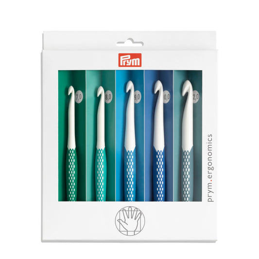 Prym Ergonomics Crochet Hook Set, Large (7mm, 8mm,9mm,10mm,12mm)