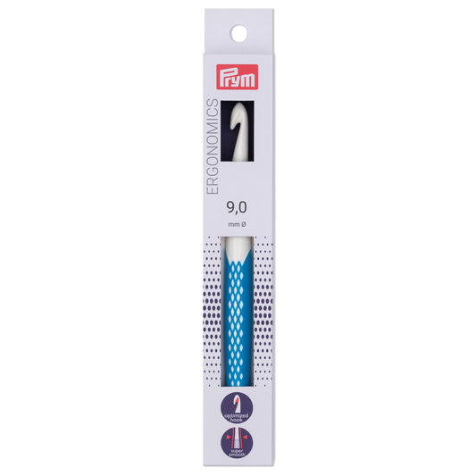 Prym Crochet hook for wool plastic Ergonomics 18 cm 9.00 mm azure