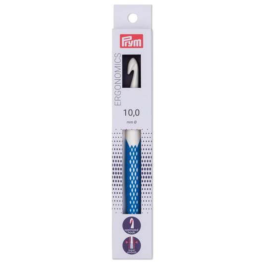 Prym Crochet hook for wool plastic Ergonomics 18 cm 10.00 mm azure