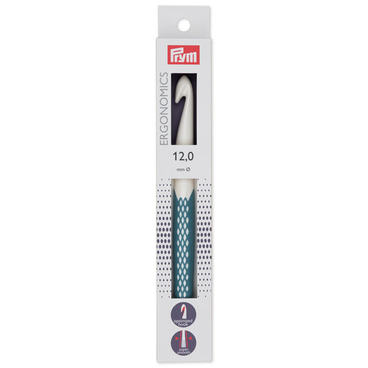 Prym Crochet hook for wool plastic Ergonomics 18 cm 12.00 mm azure