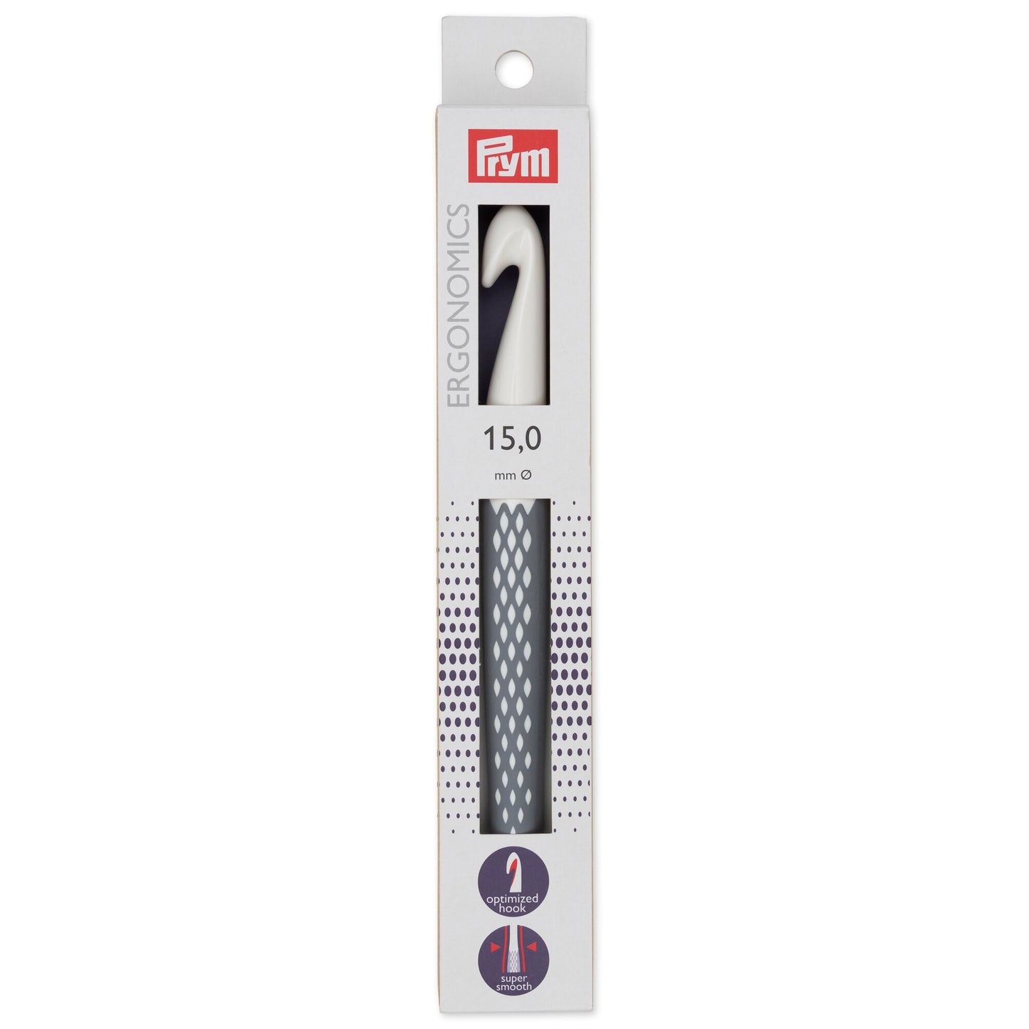 Prym Crochet hook for wool plastic Ergonomics 18 cm 15.00 mm azure
