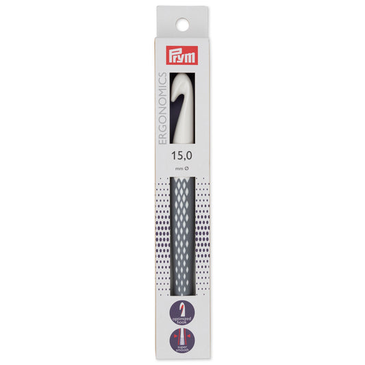 Prym Crochet hook for wool plastic Ergonomics 18 cm 15.00 mm azure