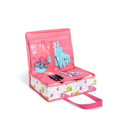 Prym All-in- One Mini Craft Organizer Bag, Kitty,All-in-one bag Pink